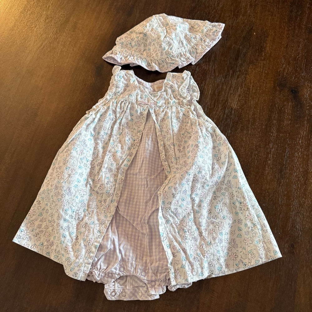 Savannah Baby Floral‎ Dress with Bonnet